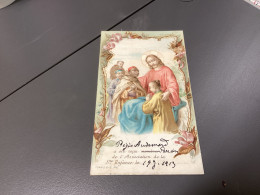 Image, Pieuse Religieuse, 1900 En Couleur, Saint Enfance - Images Religieuses