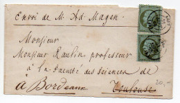 Napoléon N° 19 X2 Sur Bande D'imprimés De 1865 - 1849-1876: Classic Period