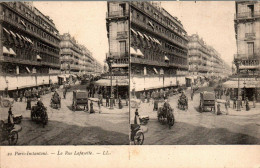 N°3441 W -carte Stéréoscopique Paris -la Rue Lafayette- - Stereoscopische Kaarten