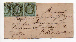 Napoléon N° 19 X3 Sur Bande D'imprimés De 1866 - 1849-1876: Classic Period