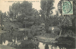 59 - Roubaix - Le Parc Barbieux - Lac Des Cygnes - Oblitération Ronde De 1907 - CPA - Voir Scans Recto-Verso - Roubaix