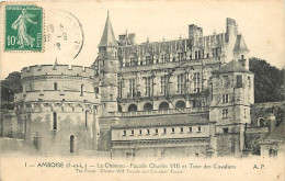 37 - Amboise - Le Château - Façade Charles Vlll Et Tour Des Cavaliers - Oblitération Ronde De 1912 - CPA - Voir Scans Re - Amboise