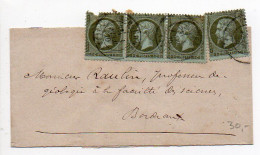 Napoléon N° 19 X4 Sur Bande D'imprimés De 1870 - 1849-1876: Klassik