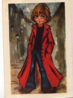 WILLY Serie Poulbot N°7 Jeune Avec Long Manteau Rouge - Andere & Zonder Classificatie