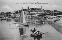 CANNES - La Plage Et Le Mont Chevalier - Barques - Animé - Cannes