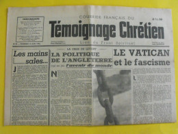 Journal Courrier Français Du Témoignage Chrétien Du 15 Juin 1945. Levant Syrie Libab Vatican Facisme - Sonstige & Ohne Zuordnung