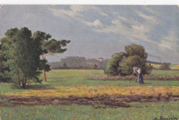 I90 .Vintage German Postcard.  Artist Painting View. - Otros & Sin Clasificación