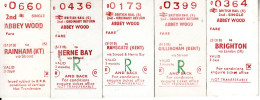 I58. British Rail Tickets X 5. Abbey Wood To Various Stations. - Spoorweg