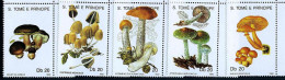 St Thomas Er Prince ** N° 986 à 990 - Champignons (cl 2 -p.19) - Mushrooms