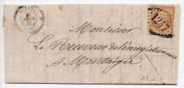 Napoléon N° 21 Sur Lettre De 1867 - Losange GC 1247 Avec CaD Perlé De Cugand (Vendée) - 1849-1876: Classic Period