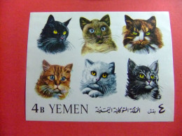 46 YEMEN 1965 / GATOS CHATS Sin Dentar / YVERT BLOC 26 ** MNH - Domestic Cats