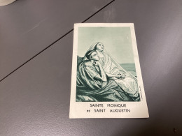 Image, Pieuse Religieuse, 1900 Sainte Monique Et Saint-Augustin(100 Jours D'indulgence). Imprimatur : + LEON-ETIENNE, Ev - Images Religieuses