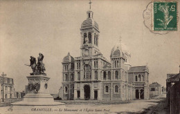 50 , Cpa  GRANVILLE , 219 , Le Monument Et L'Eglise Saint Paul (03508) - Granville