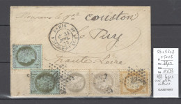 France - Lettre Paris - Affranchissement Tricolore  Ceres Petites Valeurs-1873 - 1849-1876: Classic Period