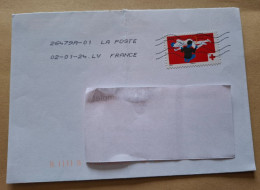 Lettre Verte Croix Rouge Sur Enveloppe 2929 - Brieven En Documenten