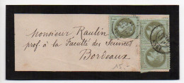 Napoléon N° 25 X3 Sur Bande D'imprimés De 1872 - 1 Timbre Défectueux - 1849-1876: Classic Period