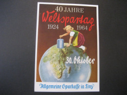 Österreich 1956- Werbekarte Aus Dem Jahre 1964 "40 Jahre Weltspartag", MiNr. 1030 - Brieven En Documenten