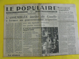 Journal Le Populaire Du 20 Novembre 1945. Socialiste SFIO. De Gaulle Iran Otto Abetz Nuremberg Gestapo Neuilly - Other & Unclassified