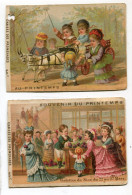 Lot 2 Chromos Chromo Tickets Chaises Des Promenades Souvenir Printemps Testu Massin - Otros & Sin Clasificación