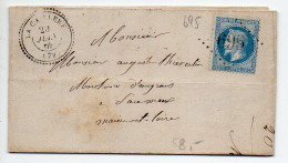 Napoléon N° 29 Sur Lettre De 1868 - Losange GC 695 Avec CaD Perlé De La Caillère (Vendée) - 1849-1876: Période Classique