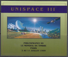 UNO GENF  Block 11 I, Postfrisch **, Friedliche Nutzung Des Weltraums, 1999, PHILEXFRANCE - Blocs-feuillets