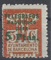 Barcelona Telegrafos  8 ** MNH. 1934 - Barcelona