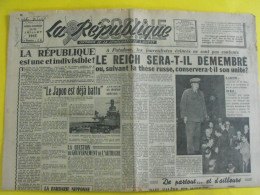 Journal La République Sociale Du 21 Juillet 1945. Churchill Japon Paul Valéry Procès Pétain - Sonstige & Ohne Zuordnung