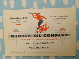 RHODAN OIL COMPAGNY PUBLICITE POUR HUILES ET GRAISSES AUTOMOBILES RAOUL FABRE MARSEILLE - Advertising