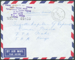 Lettre Au Départ D'OSTENDE 30-9-1960 Vers B.P.A. BAKI F.B.A.A Au Congo (force Territoriale De Kitona)  + Griffe Bleue FO - Briefe U. Dokumente