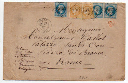 Bordeaux N° 43 X2 (Défectueux) + Napoléon N° 29 X3 Sur Lettre De 1871 Pour L'ITALIE - 1849-1876: Période Classique