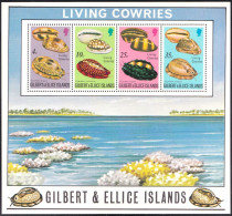 GILBERT AND ELLICE ISLS. 1975 SEASHELLS S/S OF 4** - Muscheln