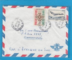 LETTRE DE PARIS, AVEC TIMBRES "CROIX DE GUERRE/AVION MYSTERE 20", POUR JOHANNESBOURG,AFRIQUE DU SUD,,1965. - Briefe U. Dokumente