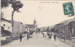 ALLAIN : RARE CPA  DE 1910  AVEC CETTE VUE DE LA RUE DE DESSUS .T.B.ANIMATION. T.BON ETAT. PETIT PRIX..COMPAREZ !!!! - Otros & Sin Clasificación