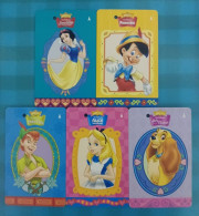 SMRT Metro Ticket Card, Limited Edition,Disney Classic, Snow White,Peter Pan And Etcs, Set Of 5, Minte Expired - Singapur
