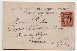 Cérès N° 54 Sur Lettre De 1876 - 1849-1876: Periodo Clásico