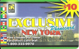 USA: Prepaid IDT - Exclusive New York, Flags. Dark Sky - Other & Unclassified