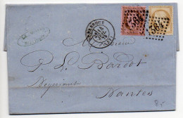 Cérès N° 54 + 55 Sur Lettre De 1875 - 1849-1876: Classic Period