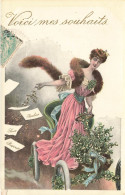 FANTAISIES - Femme - Voici Mes Souhaits - Carte Postale Ancienne - Frauen