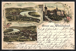 Lithographie Waldshut, Oberes Thor Und Kath. Kirche, Ortsansicht Vom Calvarienberg  - Other & Unclassified