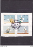 Portugal 1989 Mi 1792-1795 Used FDC Stamp - Windmills