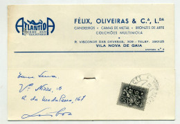 VILA NOVA DE GAIA, Porto - Postal Comercial De FÉLIX, OLIVEIRAS & Cia, Lda.  ( 2 Scans ) - Porto
