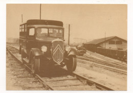 CURIOSITÉS FERROVIAIRES - VOITURE RAIL  - CAMIONNETTE CITROËN " ROSALIE " ( VERS 1935 ) - Altri & Non Classificati