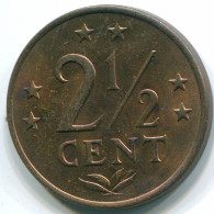 2 1/2 CENT 1971 ANTILLES NÉERLANDAISES Bronze Colonial Pièce #S10490.F.A - Antille Olandesi