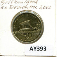 50 DRACHMES 2000 GRIECHENLAND GREECE Münze #AY393.D.A - Greece