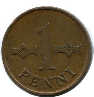 1 PENNI 1963 FINNLAND FINLAND Münze #BA142.D.A - Finnland