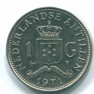 1 GULDEN 1971 NETHERLANDS ANTILLES Nickel Colonial Coin #S11980.U.A - Niederländische Antillen