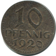 10 PFENNIG 1920 BREMEN STADT DEUTSCHLAND Münze GERMANY #AD584.9.D.A - 10 Rentenpfennig & 10 Reichspfennig