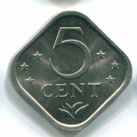 5 CENTS 1975 NETHERLANDS ANTILLES Nickel Colonial Coin #S12240.U.A - Niederländische Antillen