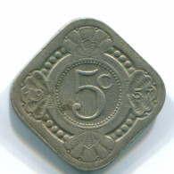 5 CENTS 1957 NIEDERLÄNDISCHE ANTILLEN Nickel Koloniale Münze #S12410.D.A - Niederländische Antillen