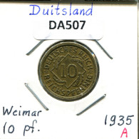 10 REICHSPFENNIG 1935 A DEUTSCHLAND Münze GERMANY #DA507.2.D.A - 10 Reichspfennig